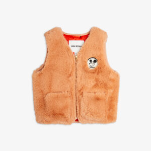 Gilet in eco-pelliccia con patch