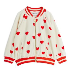 Cardigan Baseball in Velluto con Cuori