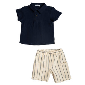 Completo polo e shorts righe