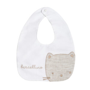 Bavaglino con ricamo gattino