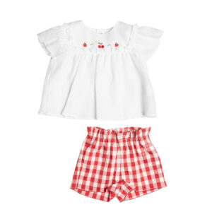 Completo top e shorts fantasia quadretti