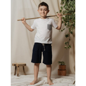 T-shirt con taschino quadretti