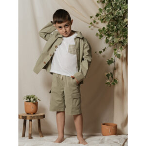T-shirt con taschino quadretti