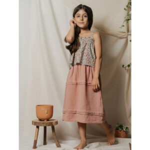 Gonna malva in cotone leggero