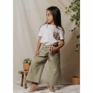 Pantaloni culotte verde salvia